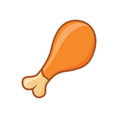 Chicken leg icon in flat style. Fast food menu vector illustration on isolated background. Drumstick sign business concept.