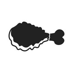 Chicken leg icon in flat style. Fast food menu vector illustration on isolated background. Drumstick sign business concept.