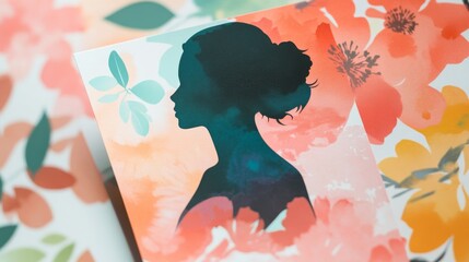 22.A collection of International Women's Day greeting cards with designs ranging from vibrant floral patterns to minimalistic styles. One card displays a watercolor-inspired background with blooming