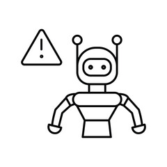 Robot Error thinline icon , vector, pixel perfect, illustrator file 

