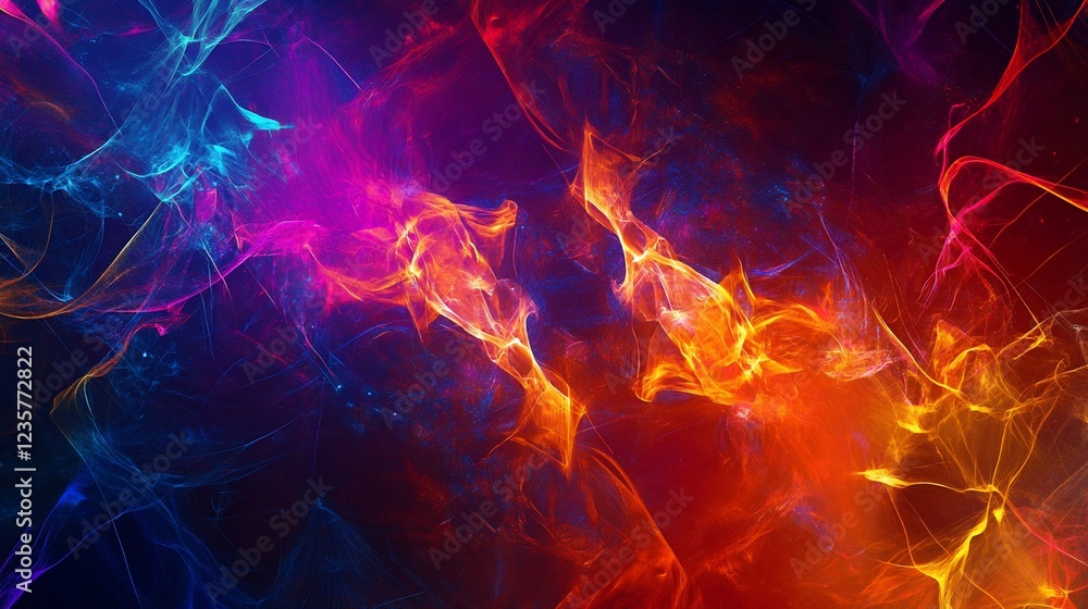 Poster abstract fractal artwork with vibrant colors and swirling patterns creating an ethereal feel