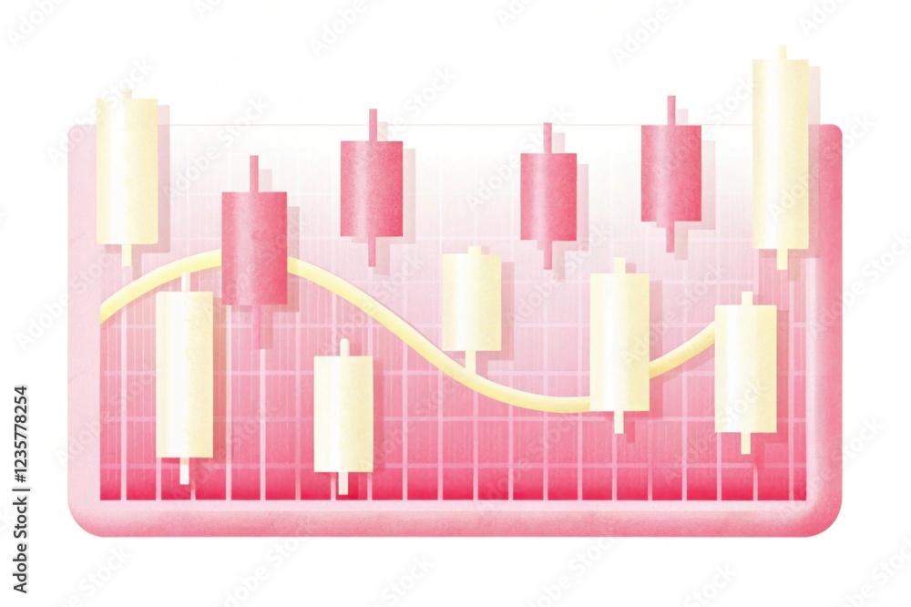 Aufkleber a colorful candlestick chart displaying various price movements, showcasing trends in a visually app