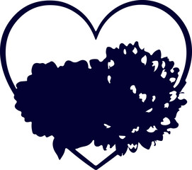 Heart icon sketch doodle illustration set. Black and white collection. Romantic Heart bonds. 