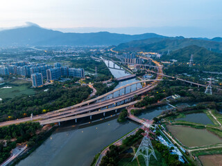 Obraz premium Aerial View of Road Junction