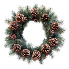 christmas wreath isolated on white