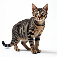 Obraz premium Majestic Bengal Cat Portrait Stunning Marbled Coat Close Up Studio Shot