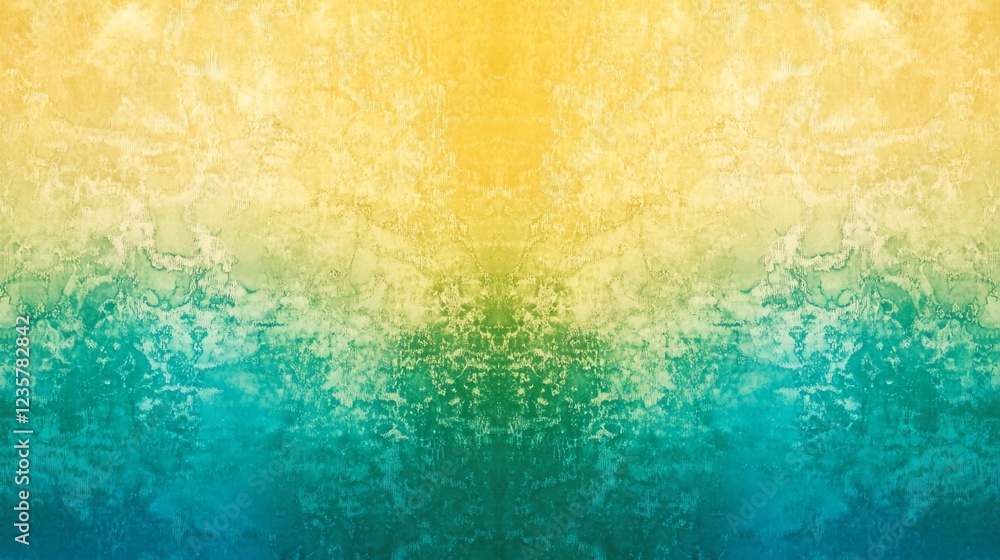 Poster abstract textured gradient background with yellow to green to blue color transition, for design proj