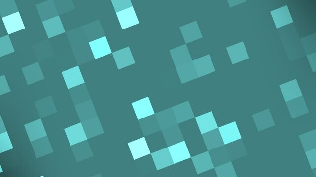 Futuristic digital teal background with glowing geometric square patterns