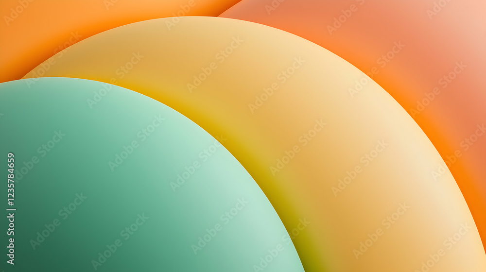 Poster colorful abstract design featuring smooth gradients and curved shapes. perfect for backgrounds, post