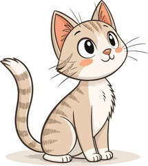 Print A cartoon cat vector art isolated on  white background
