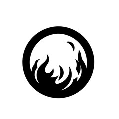 Fiery Orb: Abstract black and white design of flames within a circle.  A powerful symbol of energy, passion, and intensity.