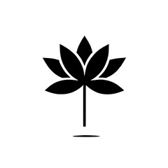 Serene Lotus Blossom: A stylized black and white illustration of a lotus flower, symbolizing purity, peace, and enlightenment.  The minimalist design is perfect for meditation, yoga.