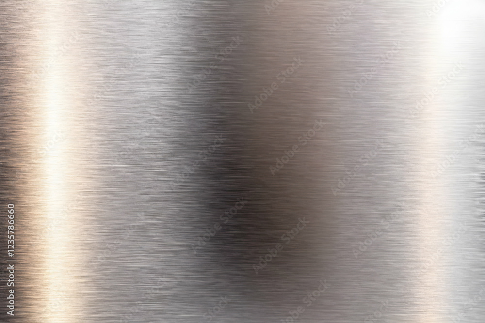 Poster a close-up view of brushed metal texture featuring subtle reflections, ideal for backgrounds or desi