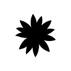Simple Flower Icon: A minimalist and elegant black flower icon, symbolizing beauty, growth, and new beginnings. Perfect for website design, app interfaces, presentations, and social media graphics.
