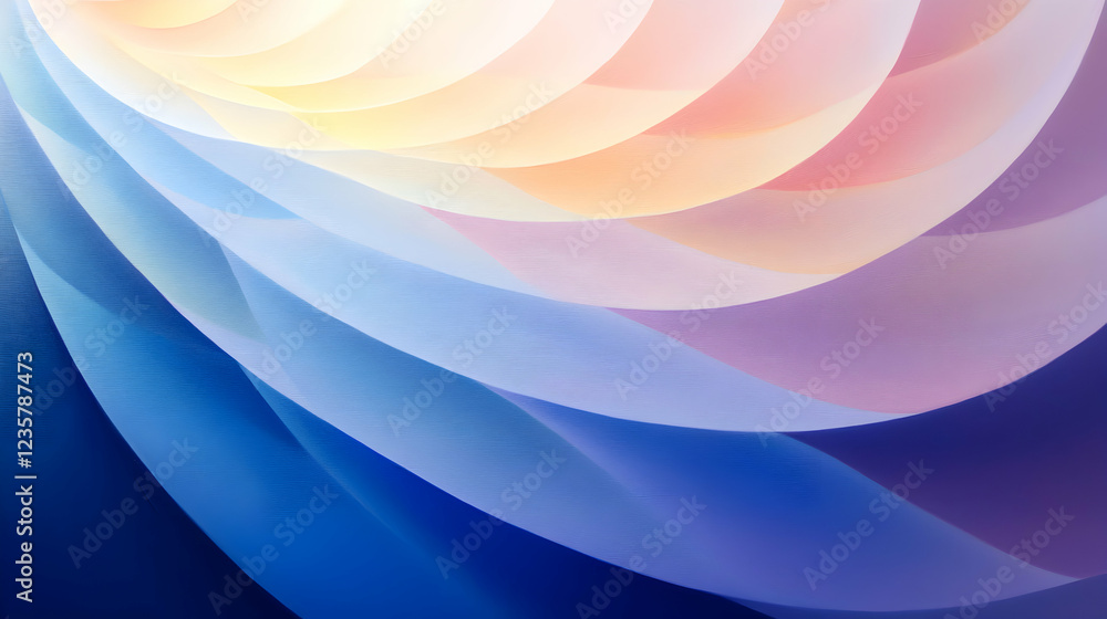 Poster an abstract image showcasing soft, flowing layers of pastel colors blending into each other