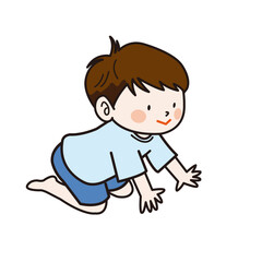 四つん這いの男の子