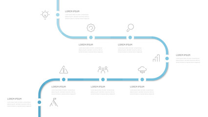 Minimalistic vertical timeline for the presentation slide. Modern infographics for the website to reflect the goal achievement process