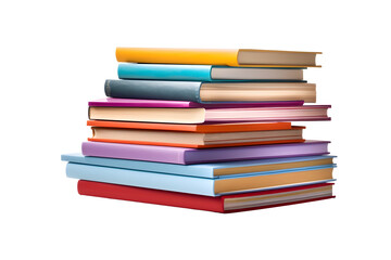 a stack of books on a white background