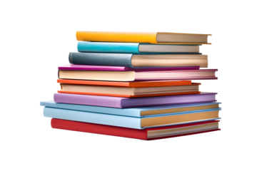 a stack of books on a white background