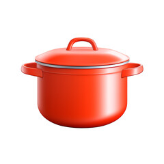 a red pot with a lid