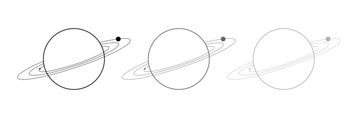 Planet vector illustration with simple black and white design. Planet icon . © Micro  Vector Market