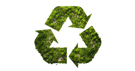 a recycle symbol made of trees