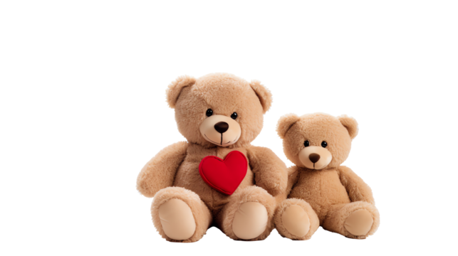 two teddy bears sitting together