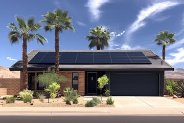 Modern Desert Home with Solar Panels