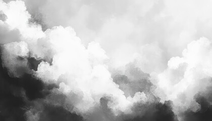 Obraz premium Monochrome Abstract Cloud Formation Artistic Rendering