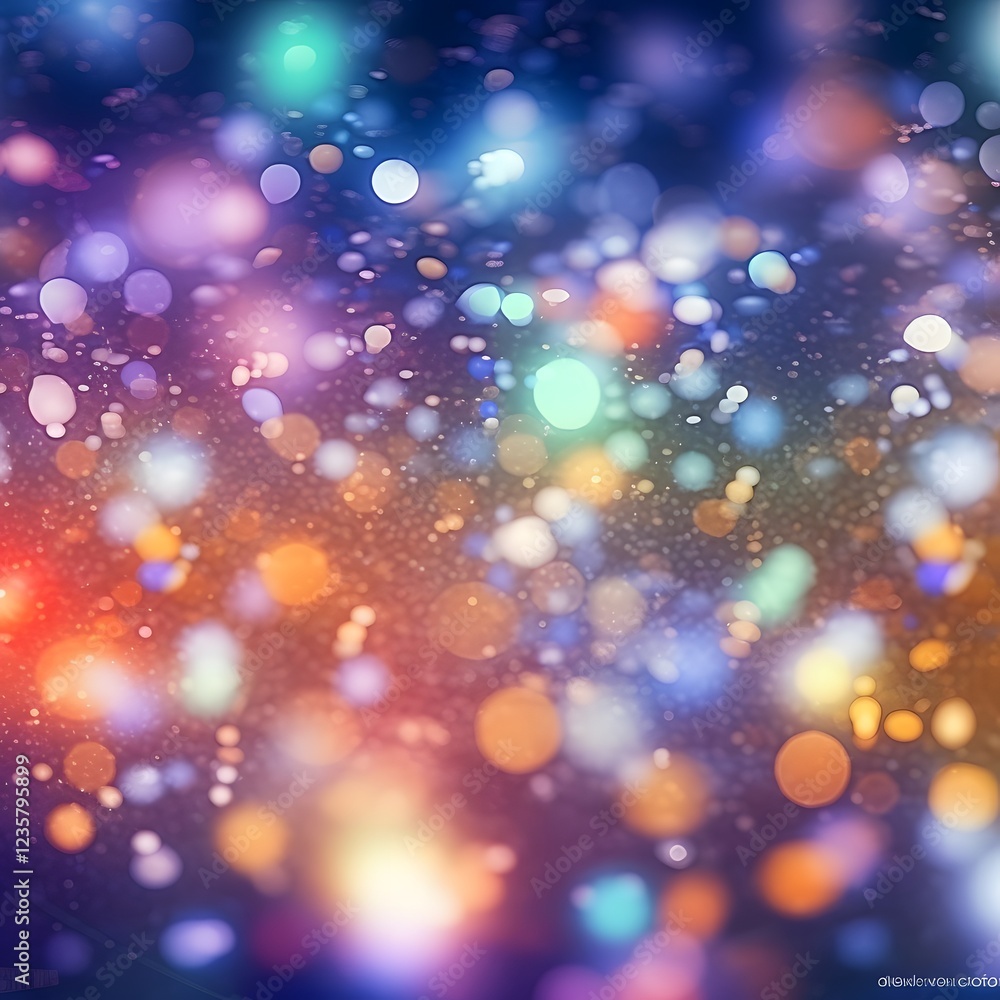 Poster abstract bokeh image: multicolored out-of-focus lights