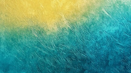 Obraz premium Textured gradient background with transitioning shades of yellow to blue creating a rippled surface