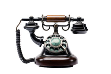 a telephone with a rotary dial