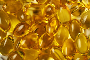 Homeopathic golden gel capsules. Alternative therapy supplements