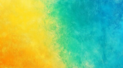 Fototapeta premium Abstract painted background with a vibrant gradient of yellow, green and blue colors