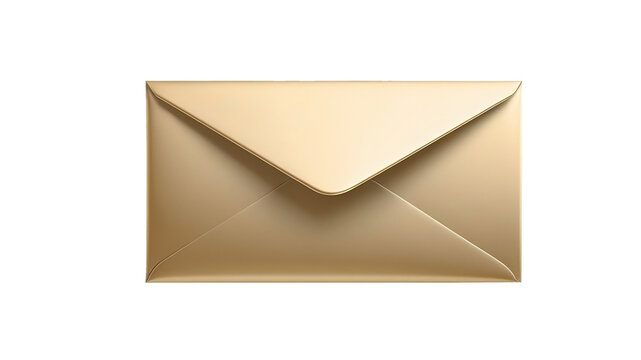 golden 3d luxurious envelope icon isolated on white background