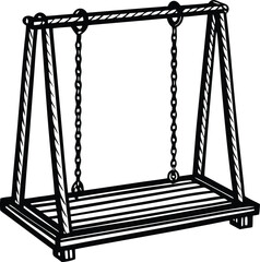  Beautiful swing on a white background 