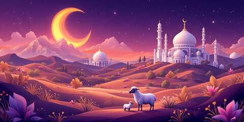 Obraz premium eid mubarak religious, mosque