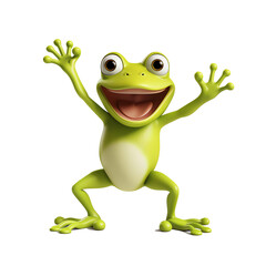 a frog with arms up