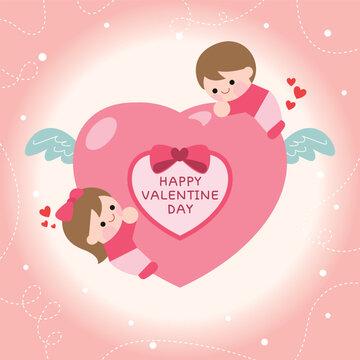 valentine card with cupid