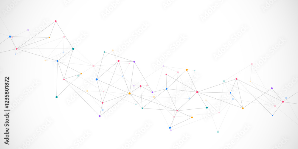 Poster vector illustration of minimalistic design with connecting the dots and lines. abstract geometric ba