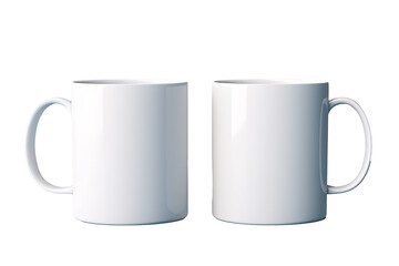 a couple of white coffee mugs