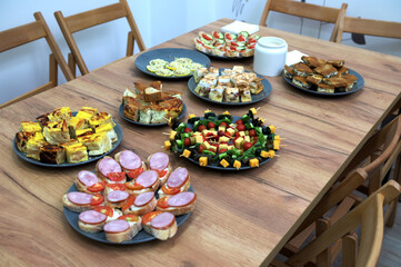 light sandwich snacks on the table