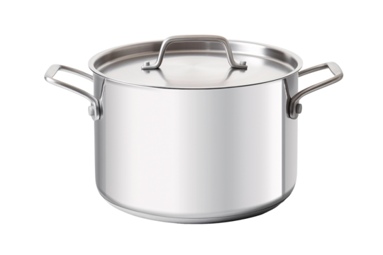 a silver pot with a lid