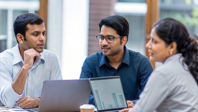Indian Professionals Discussing Market Trends
