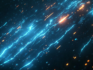 A blue background with lightning, abstract blue lightning sparks effects anime cartoon style background