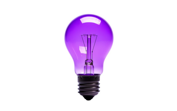 a purple light bulb on a white background - Powered by Adobe