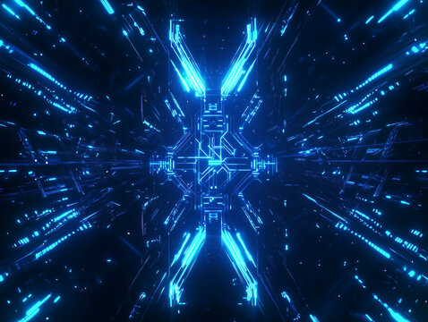 A blue background with lightning, abstract blue lightning sparks effects anime cartoon style background