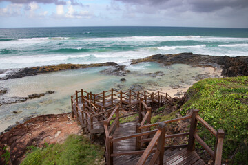 An Iconic Coastal Walkway Leading to Champagne Falls, Fraser Island 