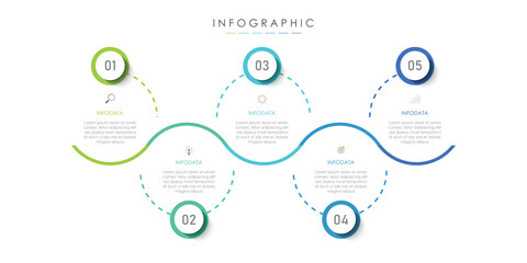  Infographic template five option process or 5 step for business