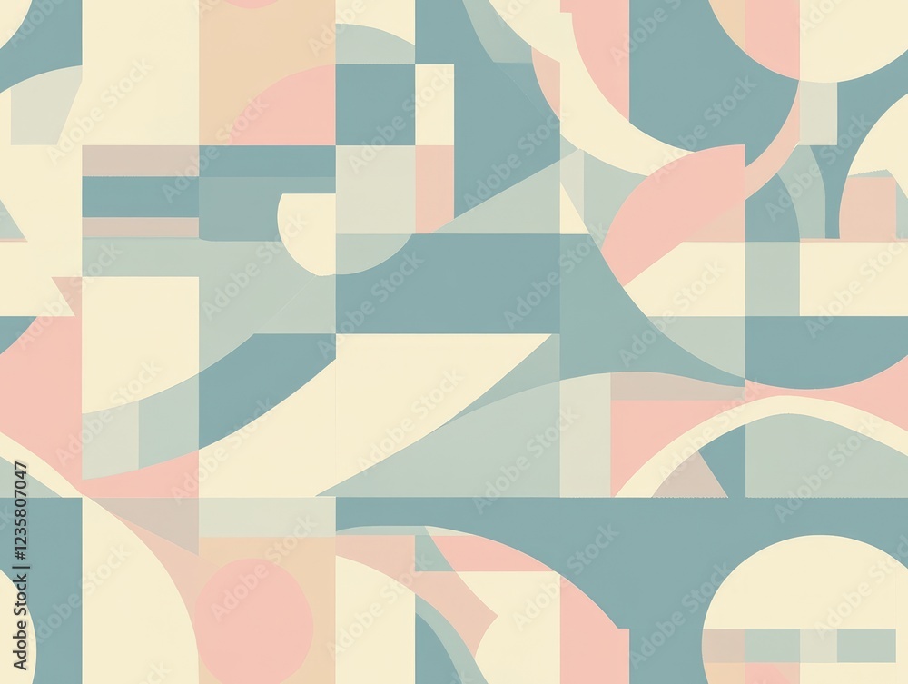 Poster abstract geometric pattern: a calming and sophisticated seamless pattern featuring overlapping paste